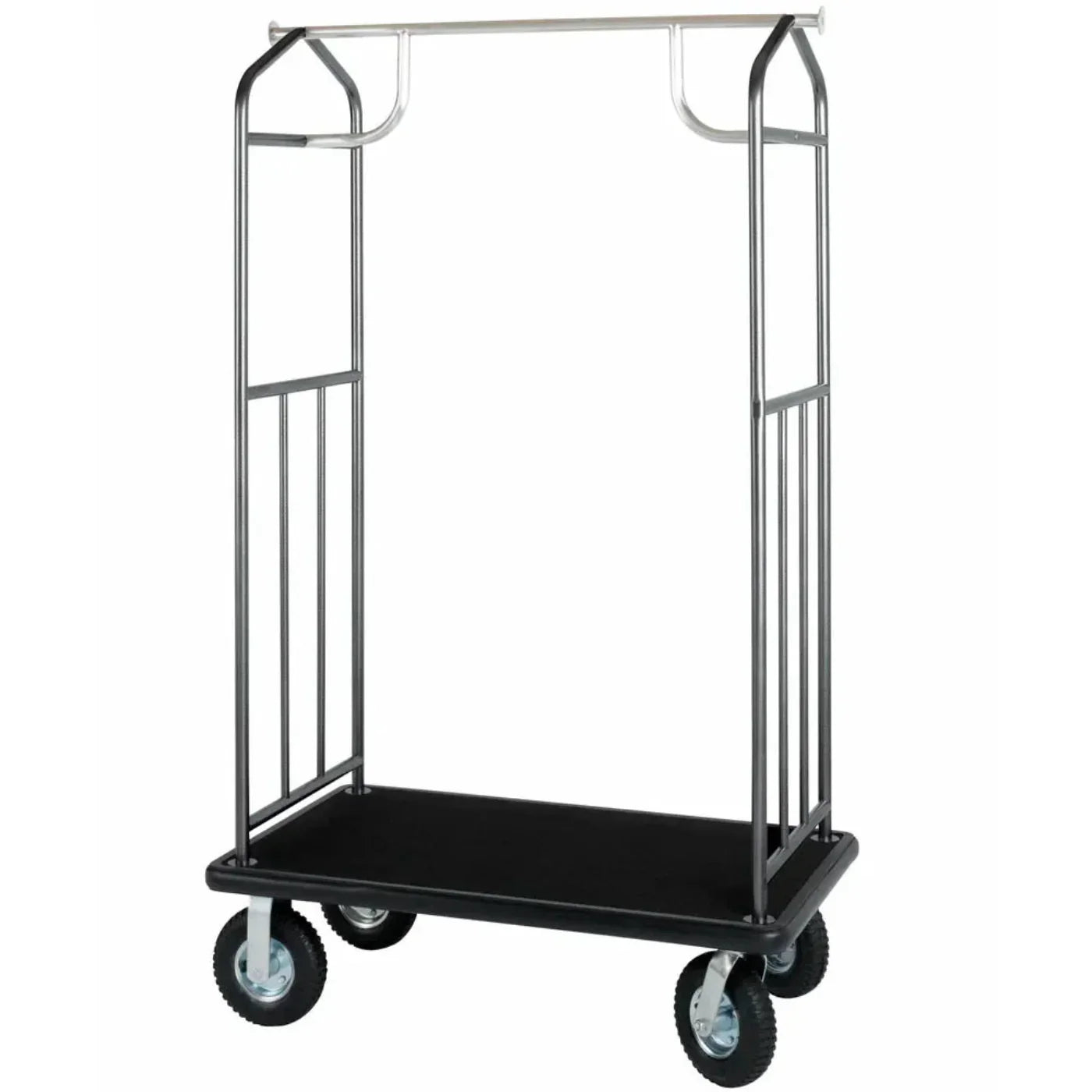 Hospitality 1 Source XDBCPC01-6 Transporter Bellman's Cart — Hammertone; 6" pneumatic wheels - XDBCPC01-6