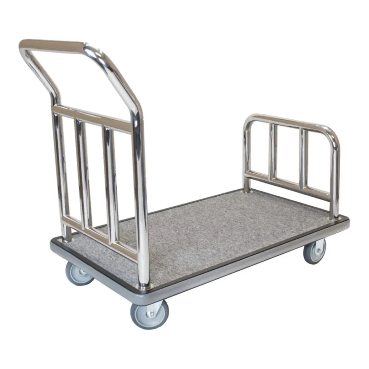 Hospitality 1 Source UCHSSGG-5 Utility Cart; Stainless Steel — Grey/Grey Deck; 5" semi-pneumatic wheels - UCHSSGG-5