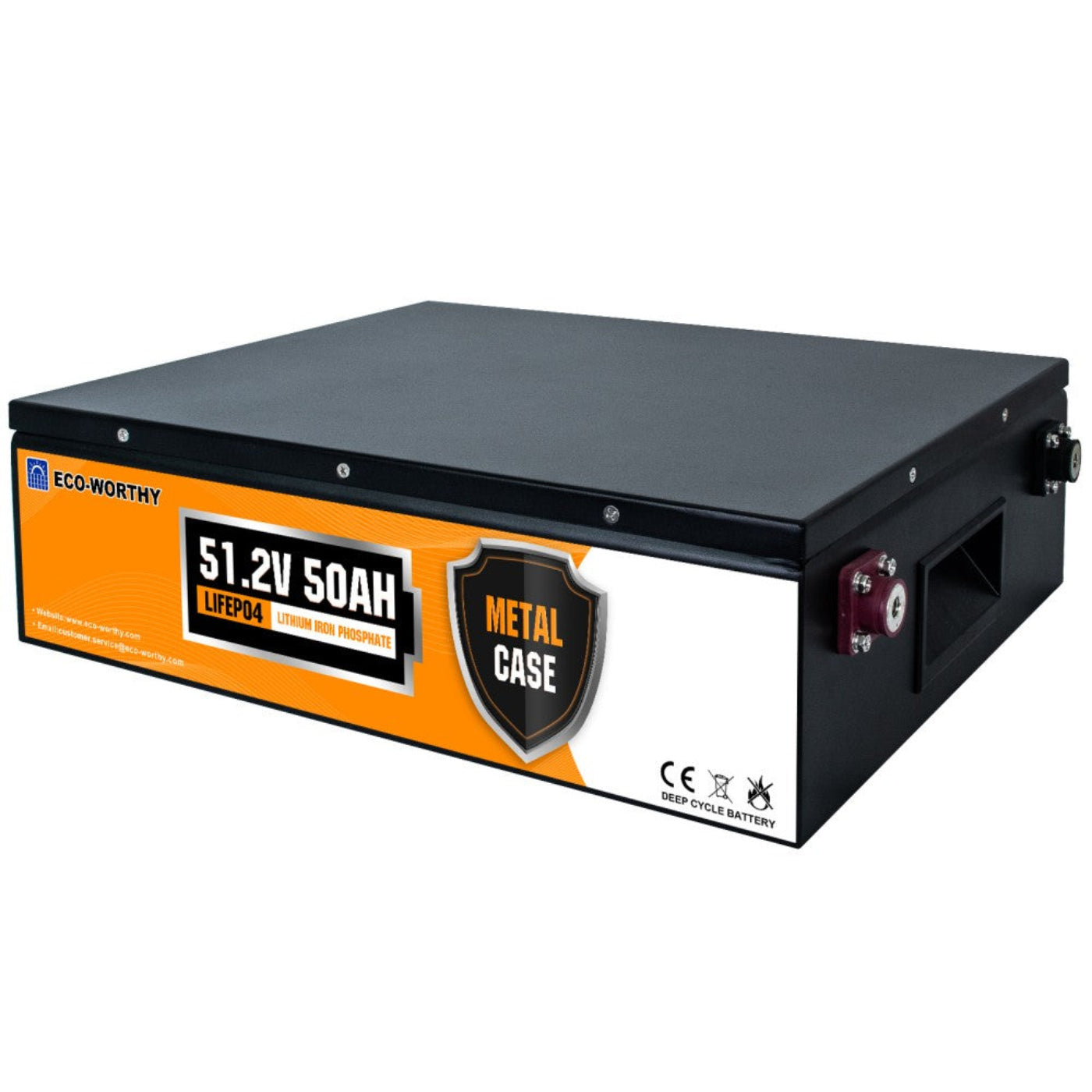 48V 50Ah Stackable Metal Case LiFePO4 Battery For Lawn Mower, Golf Cart, Solar Off-Grid - L13080202075-1