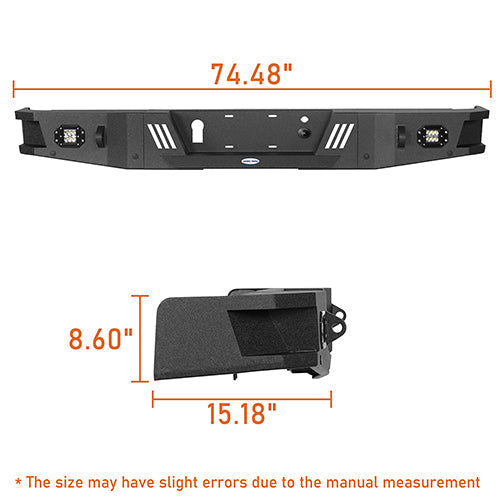 Hooke Road Full-Width Front Bumper & Rear Bumper Back Bumper(09-14 Ford F-150, Excluding Raptor)