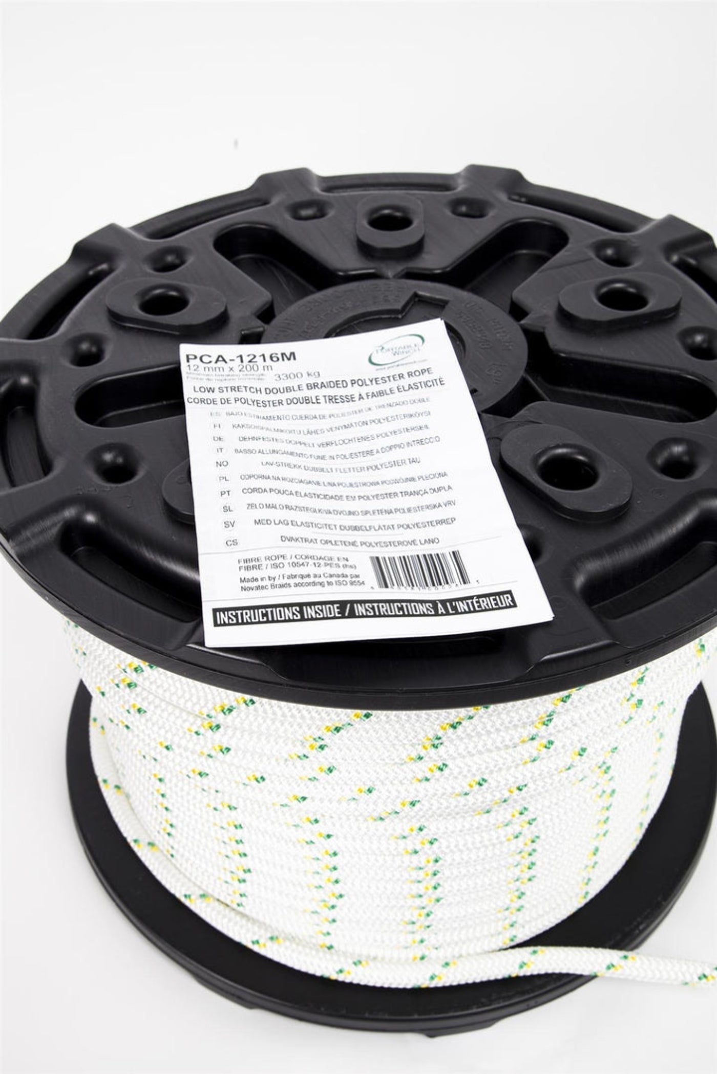 Portable Winch Double Braided 1/2" x 656'  - PW,PCA-1216M
