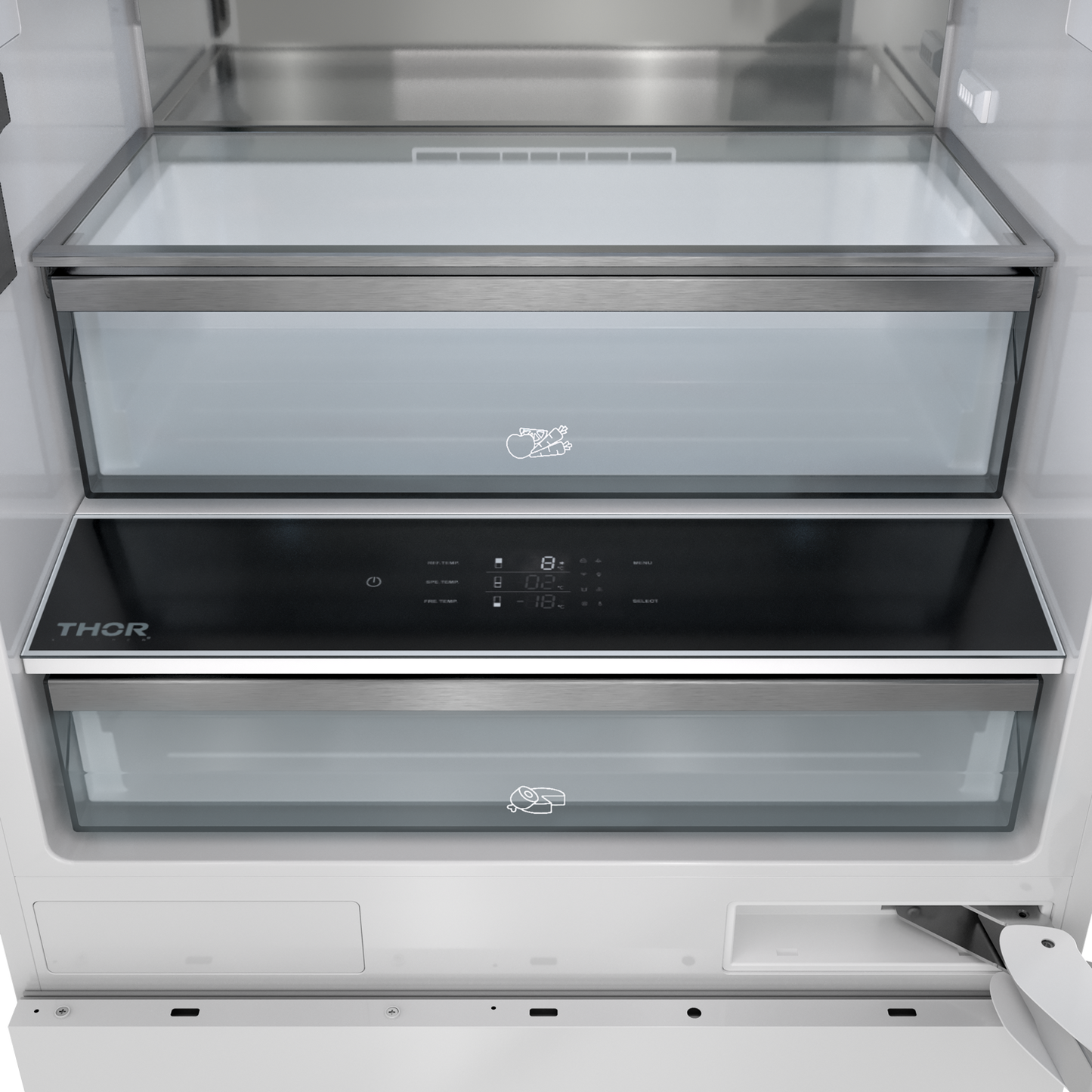 Thor Kitchen 30-inch Built-In Stainless-Steel Panel-Ready Bottom Mount Refrigerator – XRF3016BBP-SS