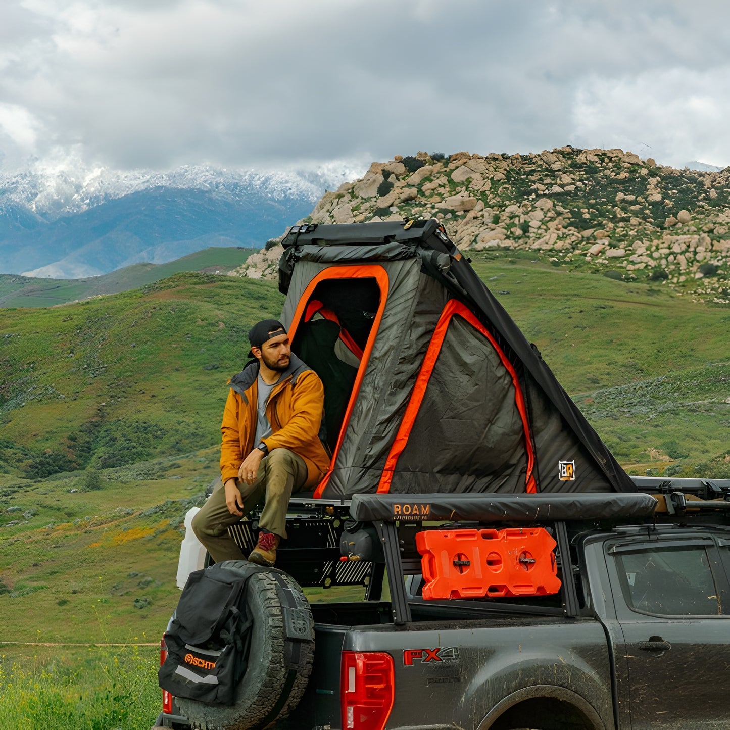 BadAss Tents PACKOUT Soft top Rooftop Tent (Universal Fit) - Black/Rhinotec Cover