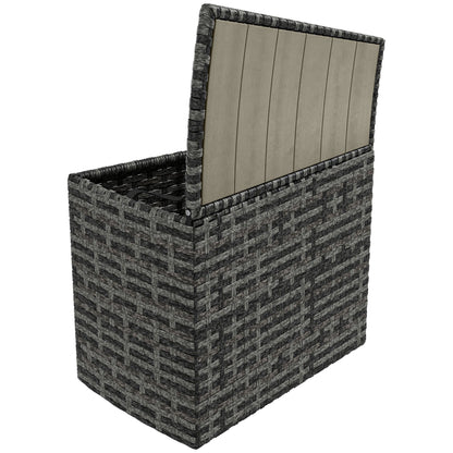 Outsunny 8PC Outdoor Conversation Set w/ 4 Rattan Sofa Chairs, 4 Tables & Umbrella Hole, Mixed Gray - 860-310V00GY