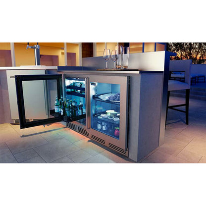 Perlick 24" Built-In Undercounter Outdoor Beverage Center with 10 Bottle and 41 Can Capacity, Panel Ready Door - HH24BO-4-2