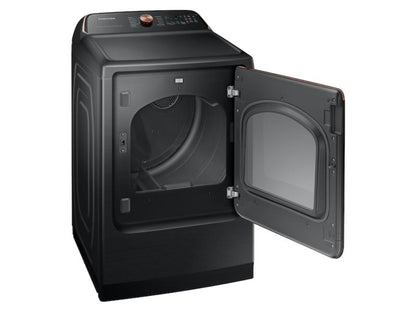 SAMSUNG 7.4 cu. ft. Smart Electric Dryer with Pet Care Dry and Steam Sanitize+ in Brushed Black - DVE54CG7550V-KT