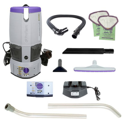 ProTeam GoFree Flex Pro II Cordless Backpack Vacuum, 6QT, 17.5lbs, Tool Kit - 107650