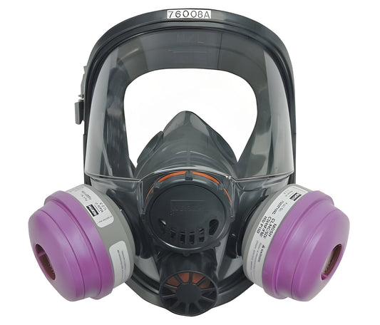 Grainger Honeywell North 7600 - Reusable Respirator Industrial Full Face Adjustable Head Strap Medium Gray / Lavender - 3A183
