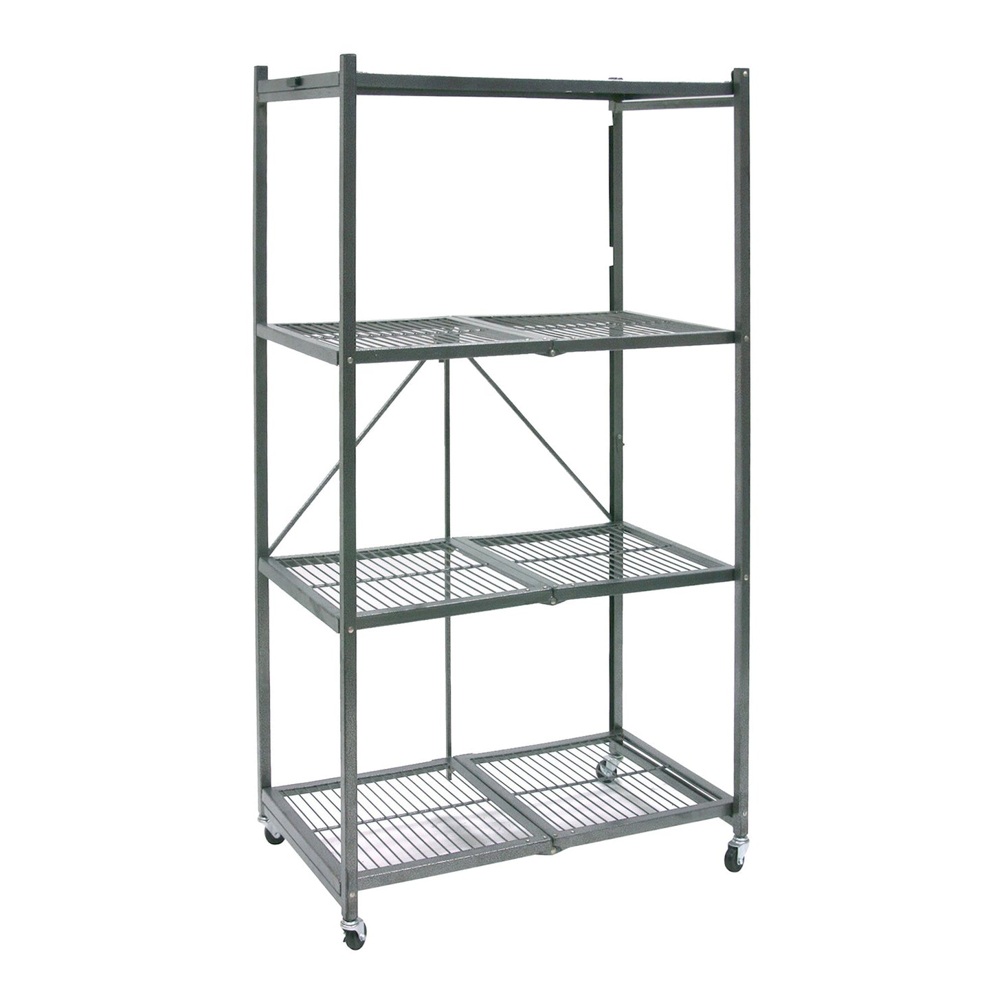Origami 4 Tier Multipurpose Folding Storage Rack with Wheels, 3 Pack, Gray - 414442
