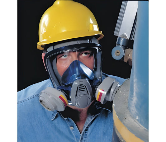 Grainger MSA Advantage - Reusable Respirator Industrial Full Face Adjustable Head Strap Large Gray / Blue - 3PB94