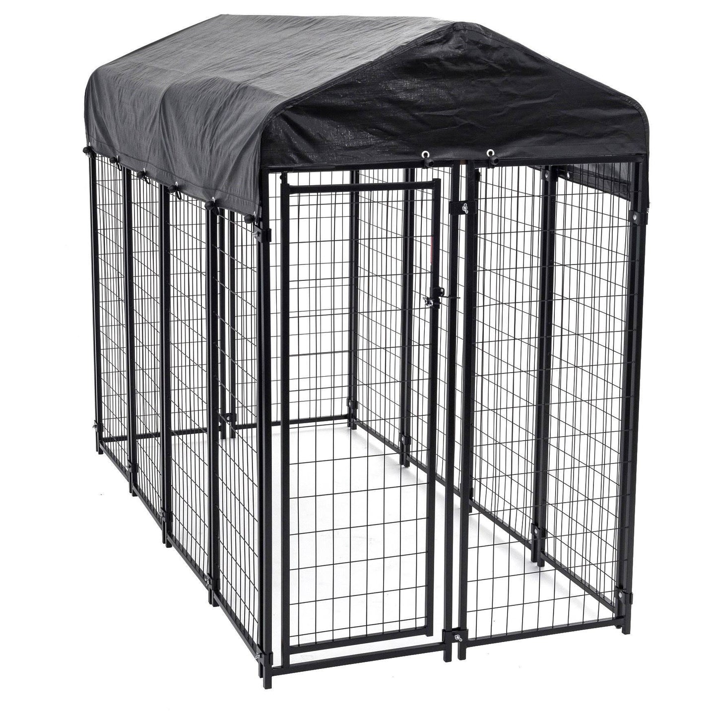 Lucky Dog Uptown Large Outdoor Covered Kennel Heavy Duty Dog Fence Pen (4 Pack) - 108453