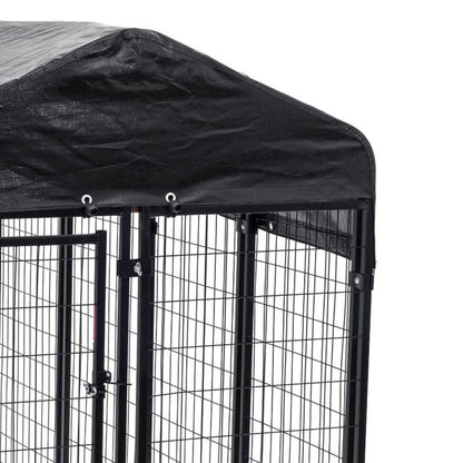Lucky Dog Uptown Large Outdoor Covered Kennel Heavy Duty Dog Fence Pen (4 Pack) - 108453