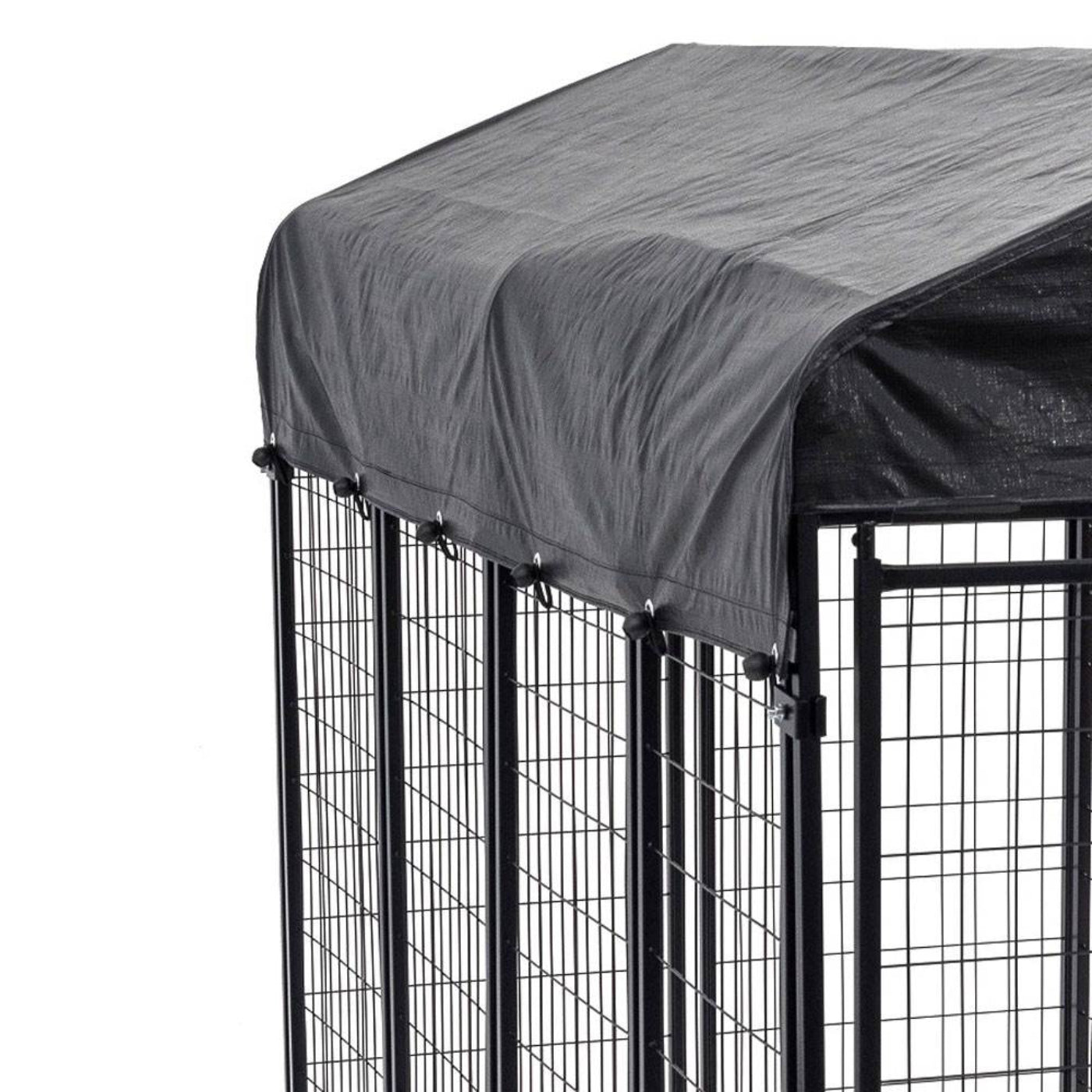 Lucky Dog Uptown Large Outdoor Covered Kennel Heavy Duty Dog Fence Pen (4 Pack) - 108453