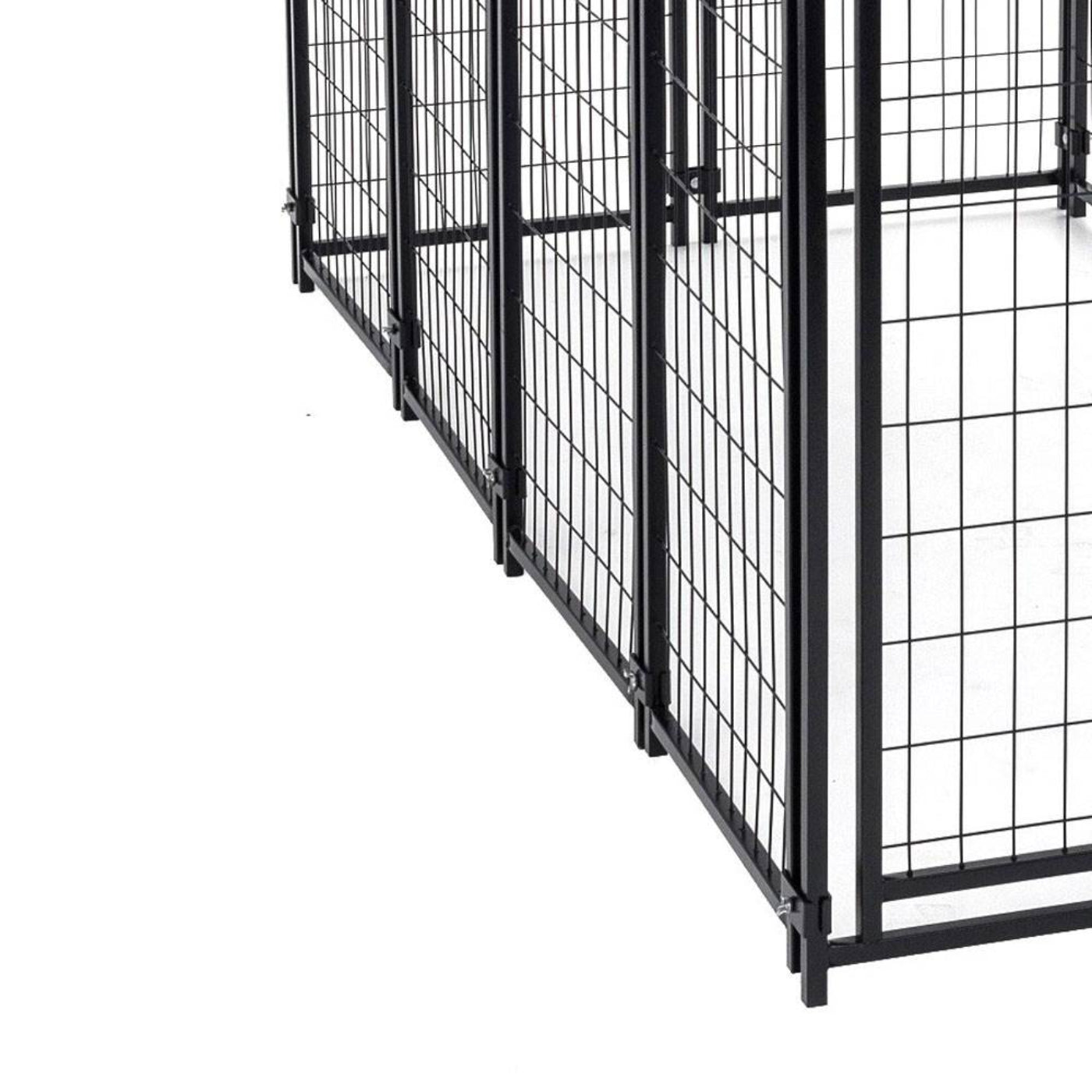 Lucky Dog Uptown Large Outdoor Covered Kennel Heavy Duty Dog Fence Pen (4 Pack) - 108453
