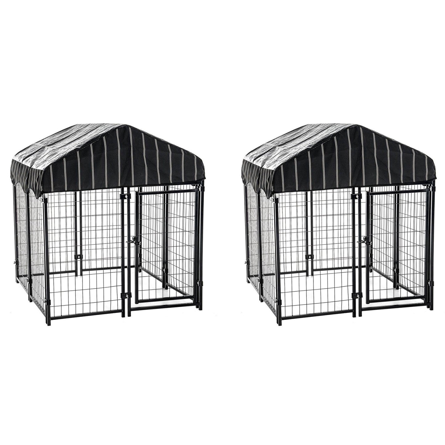 Lucky Dog 4' x 4' x 4.5' Covered Wire Dog Fence Kennel Pet Play Pen (2 Pack) - 108876