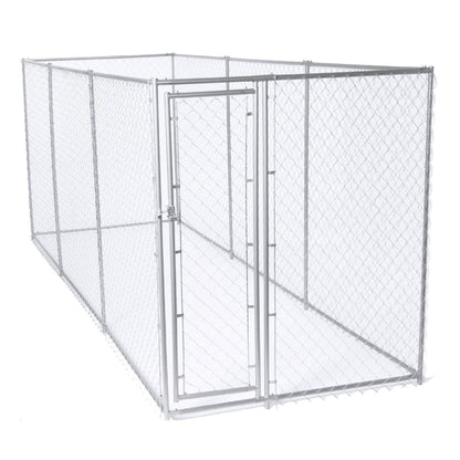 Lucky Dog 10 x 10 Foot Heavy Duty Outdoor Chain Link Dog Kennel w/ Door (2 Pack) - 109028