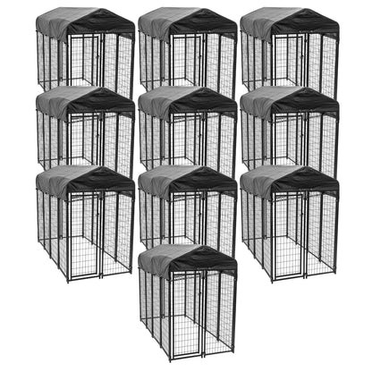 Lucky Dog Uptown Large Outdoor Covered Kennel Heavy Duty Dog Fence Pen (10 Pack) - 109195