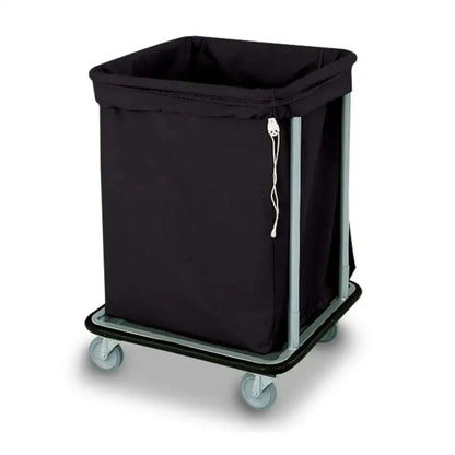 Forbes Industries 1106-B 23.75" Laundry Cart, H.D. Cloth Bag in Black, 6- Bushel, 4" Gray Wheels - 1106-B