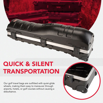 SKB Cases ATA Deluxe Hard Plastic Storage Wheeled Golf Bag Travel Case (2 Pack) - 111077