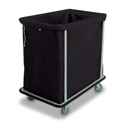 Forbes Industries 1112 38.50" Laundry Cart, H.D. Cloth Bag in Black, 12-Bushel, 4" Gray Wheels - 1112