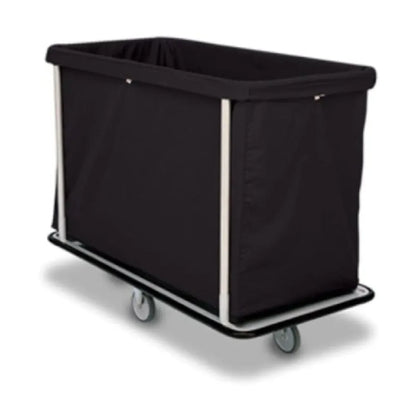 Forbes Industries 1120 48.50" Laundry Cart, H.D. Cloth Bag in Black, 15-Bushel, 5" Gray Wheels - 1120