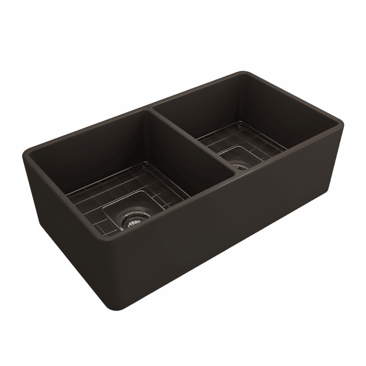Bocchi Classico Farmhouse Apron Front Fireclay 33" Double Bowl Kitchen Sink. Available in 9 Colors! - 1139-001-0120