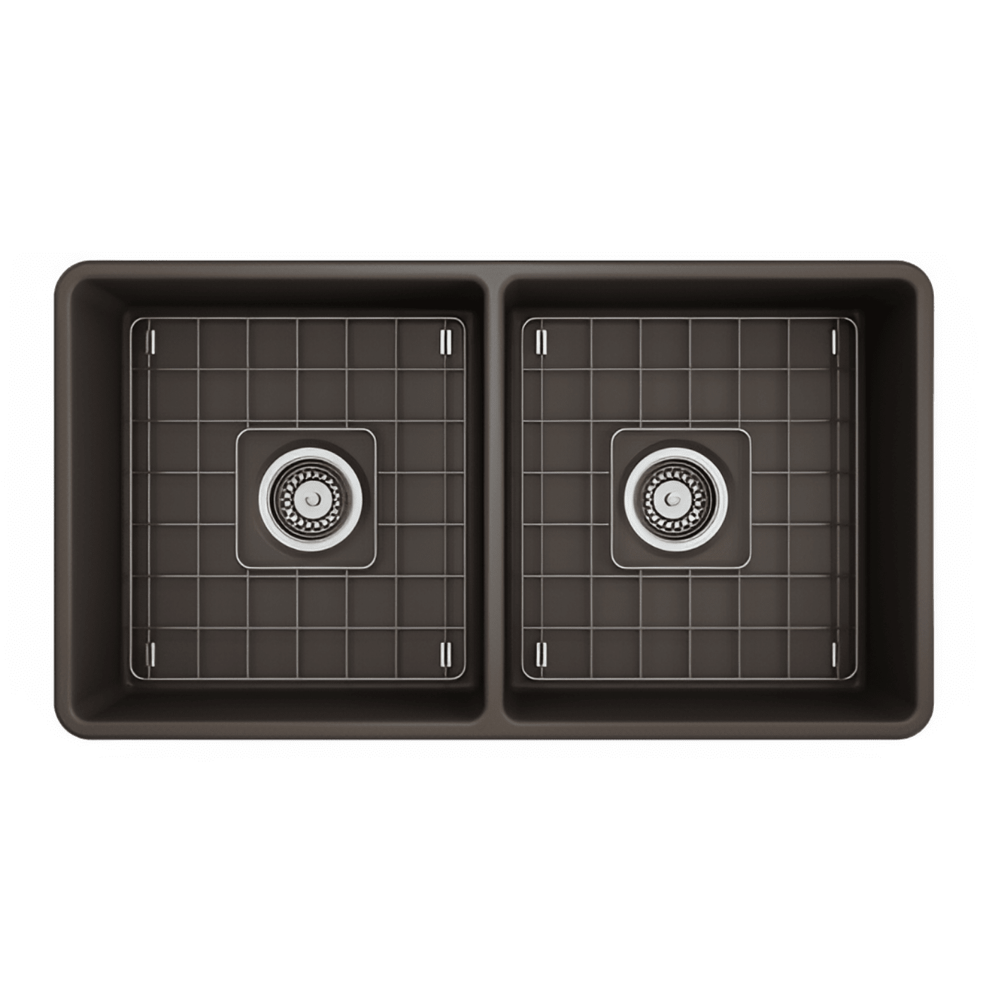 Bocchi Classico Farmhouse Apron Front Fireclay 33" Double Bowl Kitchen Sink. Available in 9 Colors! - 1139-001-0120