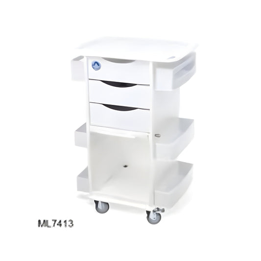 TrippNT Carts Cart Storage 20-1/4X23X35" 4-3" Casters/2 Locking 3 Drawer Each - 7413