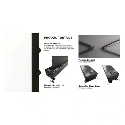 VIVIDSTORM Pearl White Cinema Plus Motorized Tension Floor Rising Projector Screen
