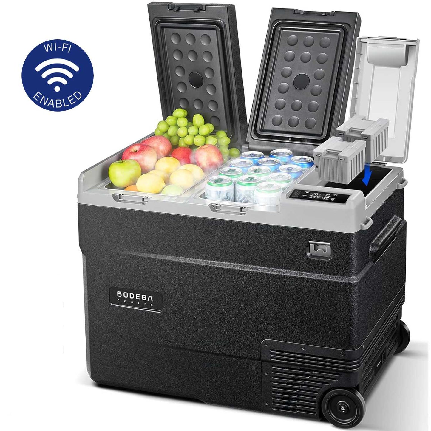 BODEGACOOLER 12 Volt Car Refrigerator Dual Zone Dual Doors 36/45/53QT - WD35