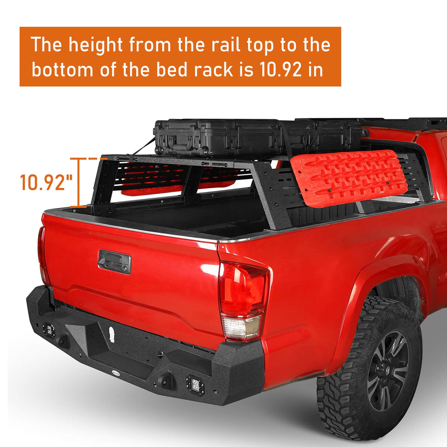 12.2" High Overland Bed Rack Fits Toyota Tacoma & Tundra 6' Bed - Hooke Road - HE.9907-S