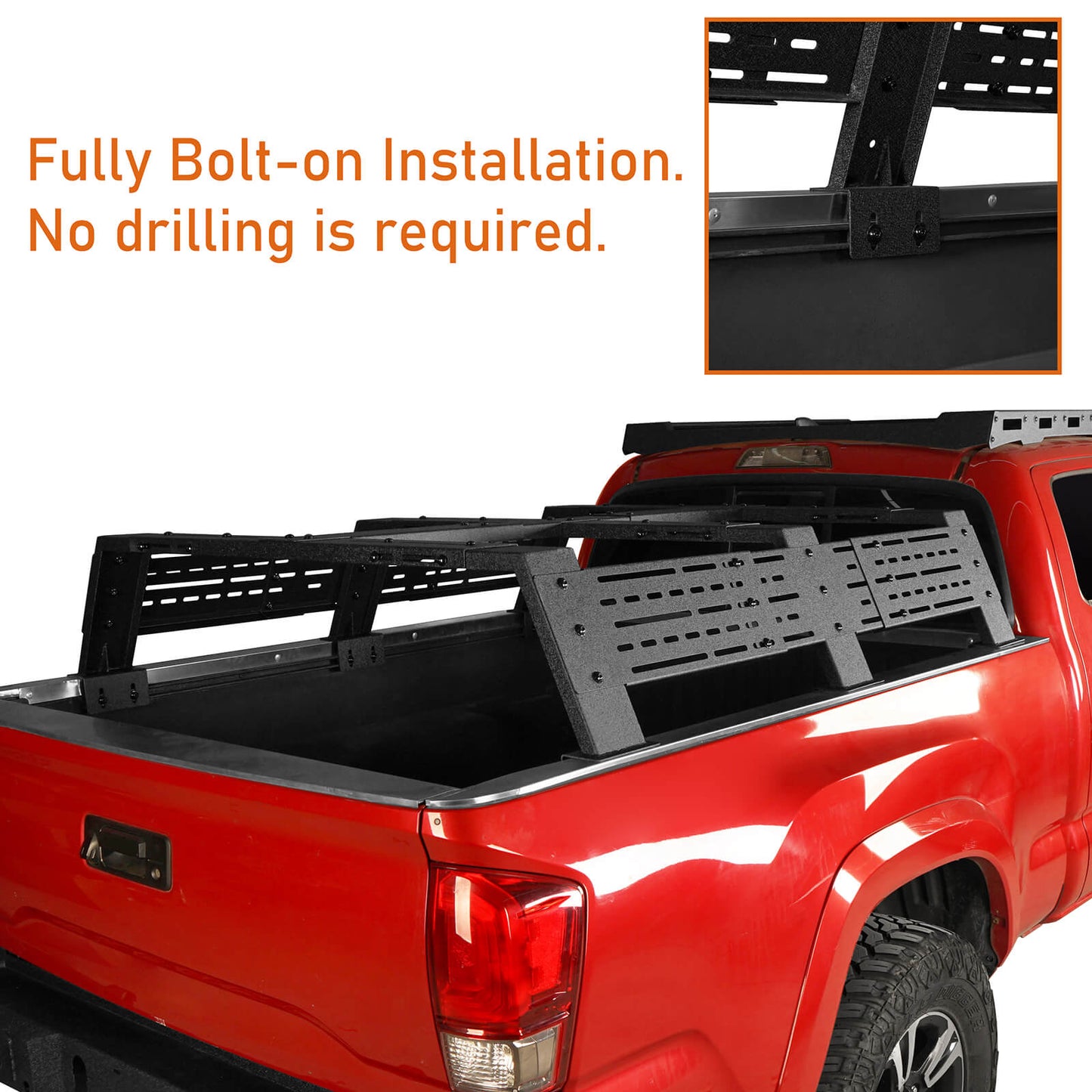12.2" High Overland Bed Rack Fits Toyota Tacoma & Tundra 6' Bed - Hooke Road - HE.9907-S