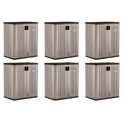 Suncast 9 Cu Ft Heavy Duty Resin Garage Base Storage Cabinet, Platinum (4 Pack) - 120273