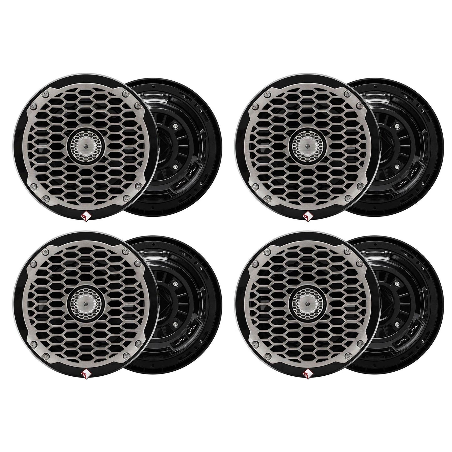 Rockford Fosgate Punch Marine 6.5" 170W 2 Way Outdoor Portable Speakers 8 Pack - 123031
