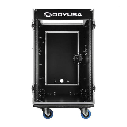 Odyssey FZ1316W 13U Top Slanted 16U Vertical Pro Combo Rack with Casters, Black - 188028