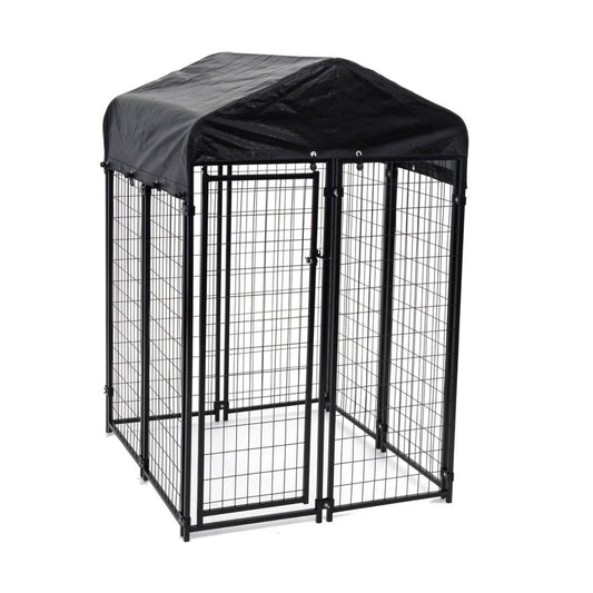 Lucky Dog Uptown 4 x 4 x 6 Foot Heavy Duty Outdoor Covered Dog Kennel (2 Pack) - 125135
