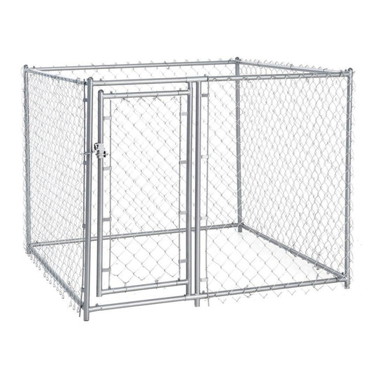 Lucky Dog 5 x 5 x 4 Foot Heavy Duty Outdoor Chain Link Dog Kennel (2 Pack) =- 125137
