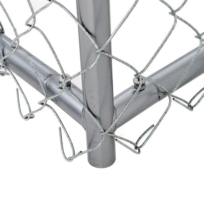 Lucky Dog 10 x 10 Ft Outdoor Steel Chain Link Dog Kennel & Waterproof Roof Cover - 126758