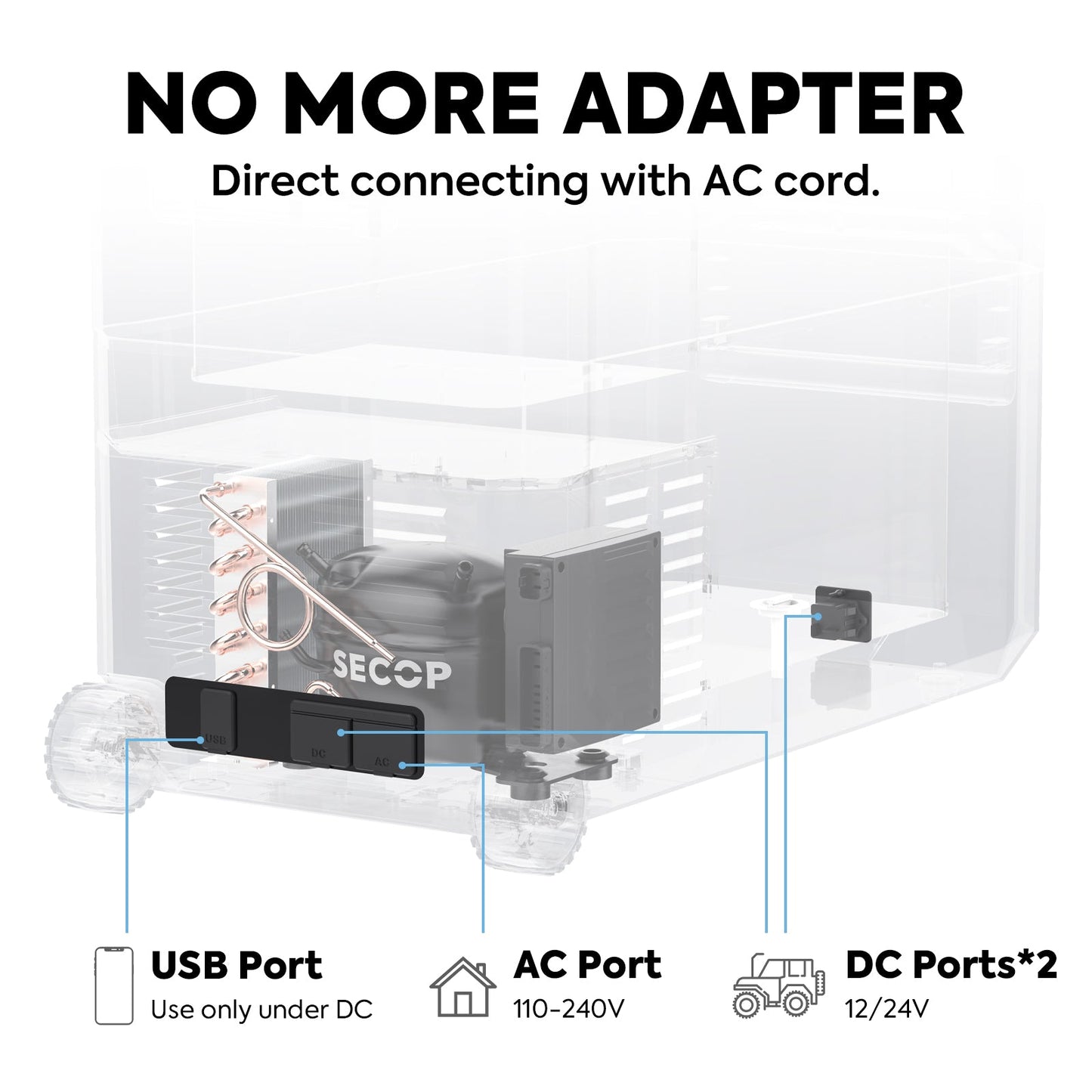 ICECO51QT JP50 Pro Wheeled Portable Freezer With Cover Car Fridge - JP50Pro-50Liter