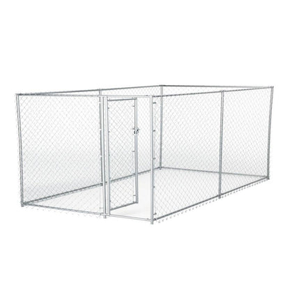 Lucky Dog 10 x 5 x 4 Foot Heavy Duty Outdoor Chain Link Kennel Enclosure (2 Pk) - 130240