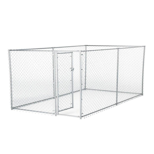 Lucky Dog 10 x 5 x 4 Foot Heavy Duty Outdoor Chain Link Kennel Enclosure (2 Pk) - 130240