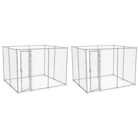 Lucky Dog 10 x 5 x 6" Heavy Duty Outdoor Chain Link Dog House Kennel (2 Pack) - 134663