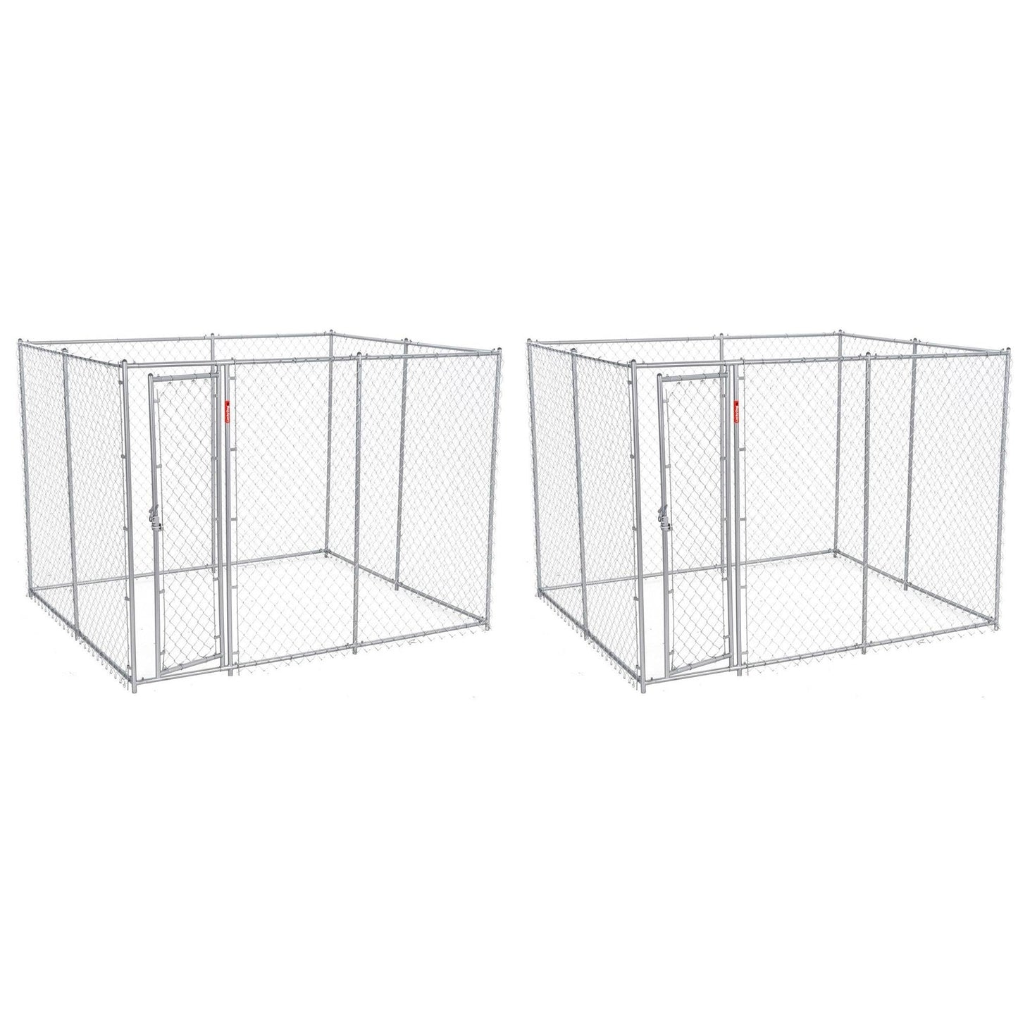Lucky Dog 10 x 5 x 6" Heavy Duty Outdoor Chain Link Dog House Kennel (2 Pack) - 134663