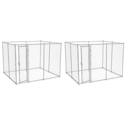 Lucky Dog 10 x 5 x 6" Heavy Duty Outdoor Chain Link Dog House Kennel (2 Pack) - 134663