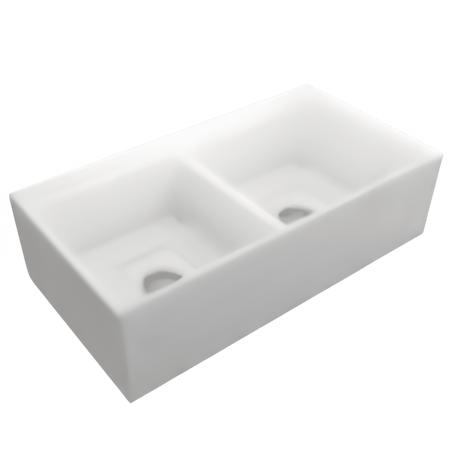 Bocchi Contempo Apron Front Step Rim Fireclay 36" Double Bowl Kitchen Sink with Cutting Board. Available in 9 Colors! - 1348-001-0120