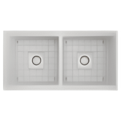 Bocchi Contempo Apron Front Fireclay 33" Single Bowl Kitchen Sink with Protective Bottom Grid and Strainer, Available in 9 colors! - 1352-001-0120