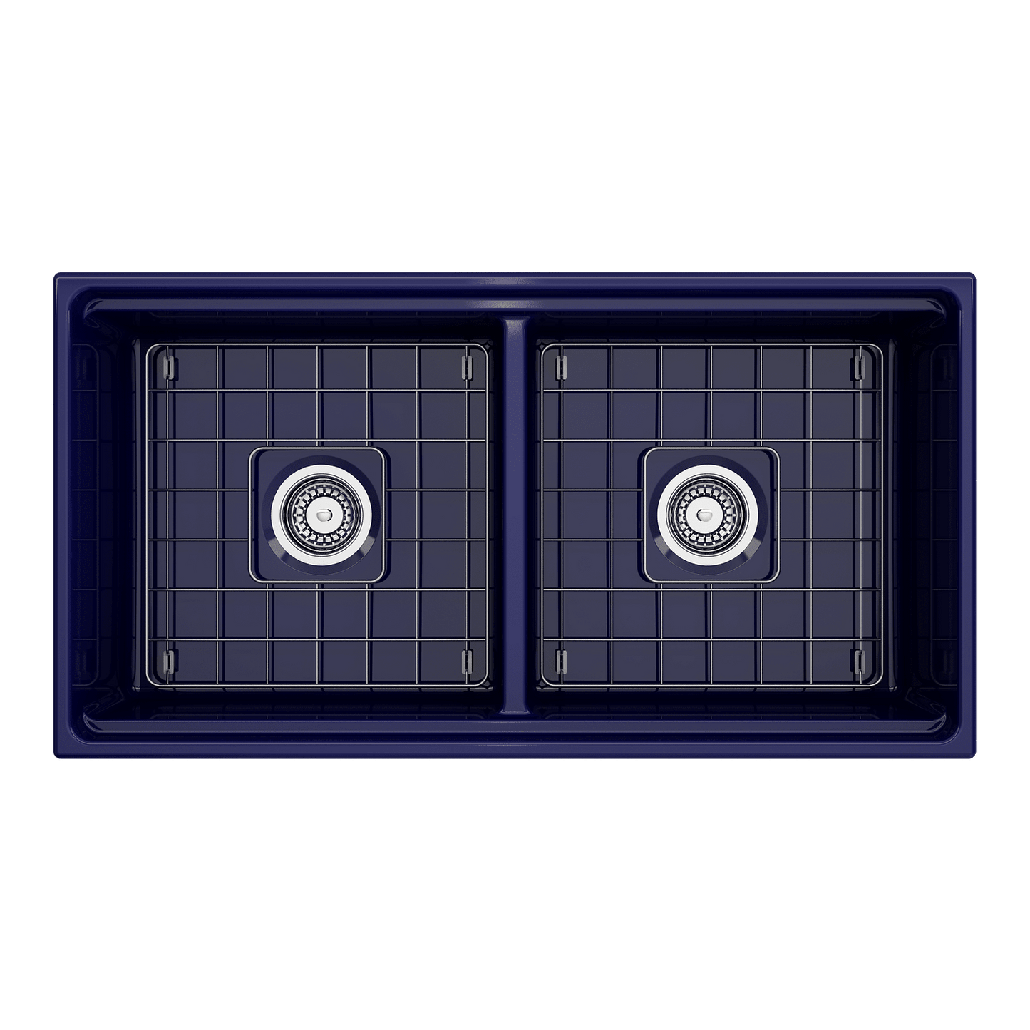 Bocchi Contempo Apron Front Step Rim Fireclay 36" Double Bowl Kitchen Sink with Cutting Board. Available in 9 Colors! - 1348-001-0120