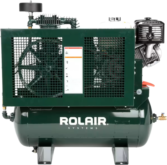 Rolair 13GR30HK30 Air Compressor Truck Mount Stationary 30 gal. Gas 13 HP Honda GX390 Engine Two-Stage Pump New - 13GR30HK30