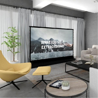 VIVIDSTORM S White Cinema Perforated Motorized Tension Floor Rising Projector Screen