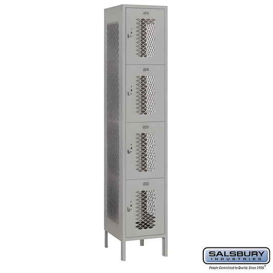 Salsbury 15" Wide Double Tier Vented Metal Locker - 1 Wide - 82165GY-U